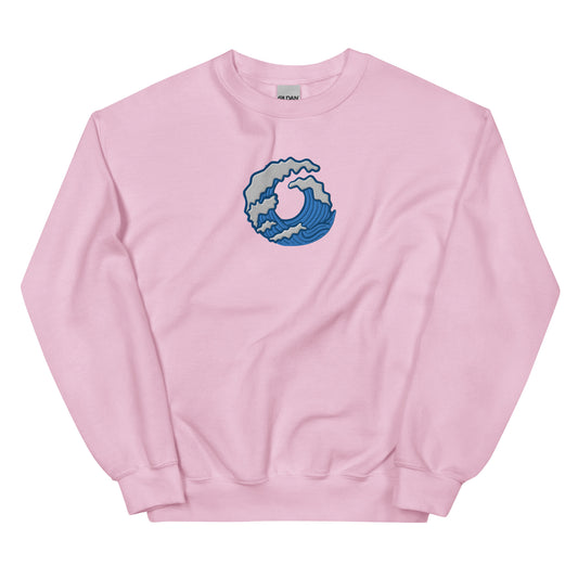 wave embroidered crewneck sweatshirt