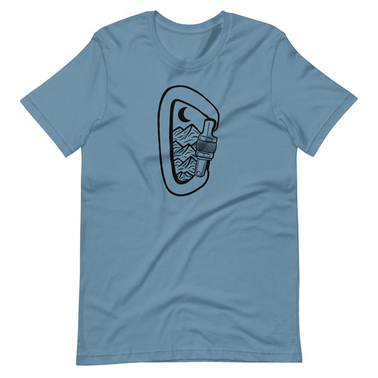 climbing carabiner t-shirt (design on front)