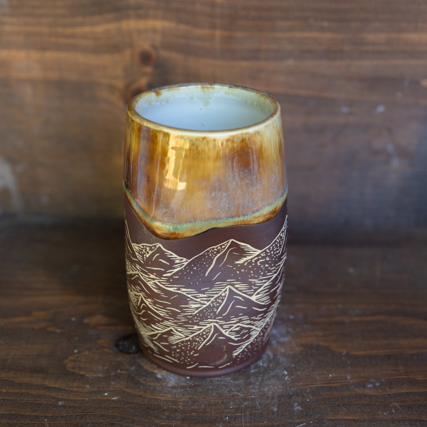 mountain sgraffito thumb tumbler