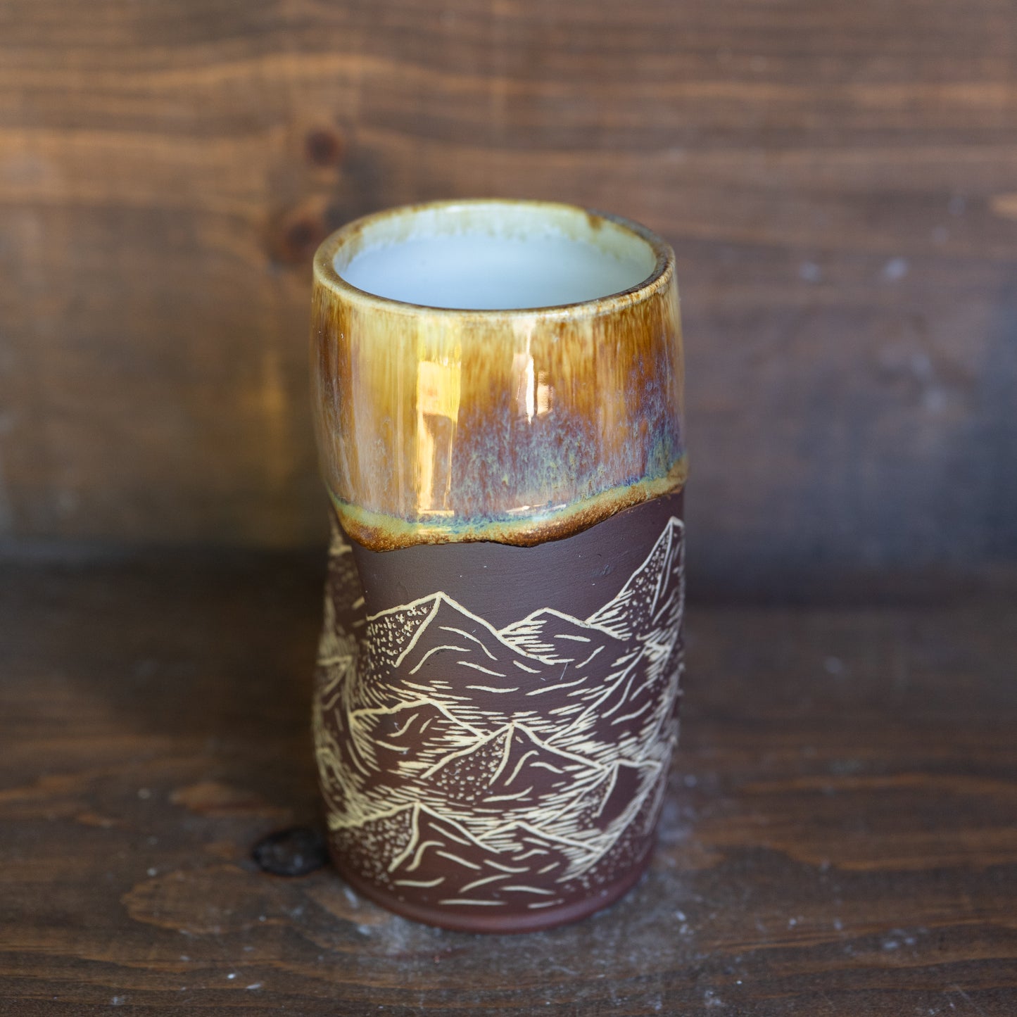 mountain sgraffito thumb tumbler