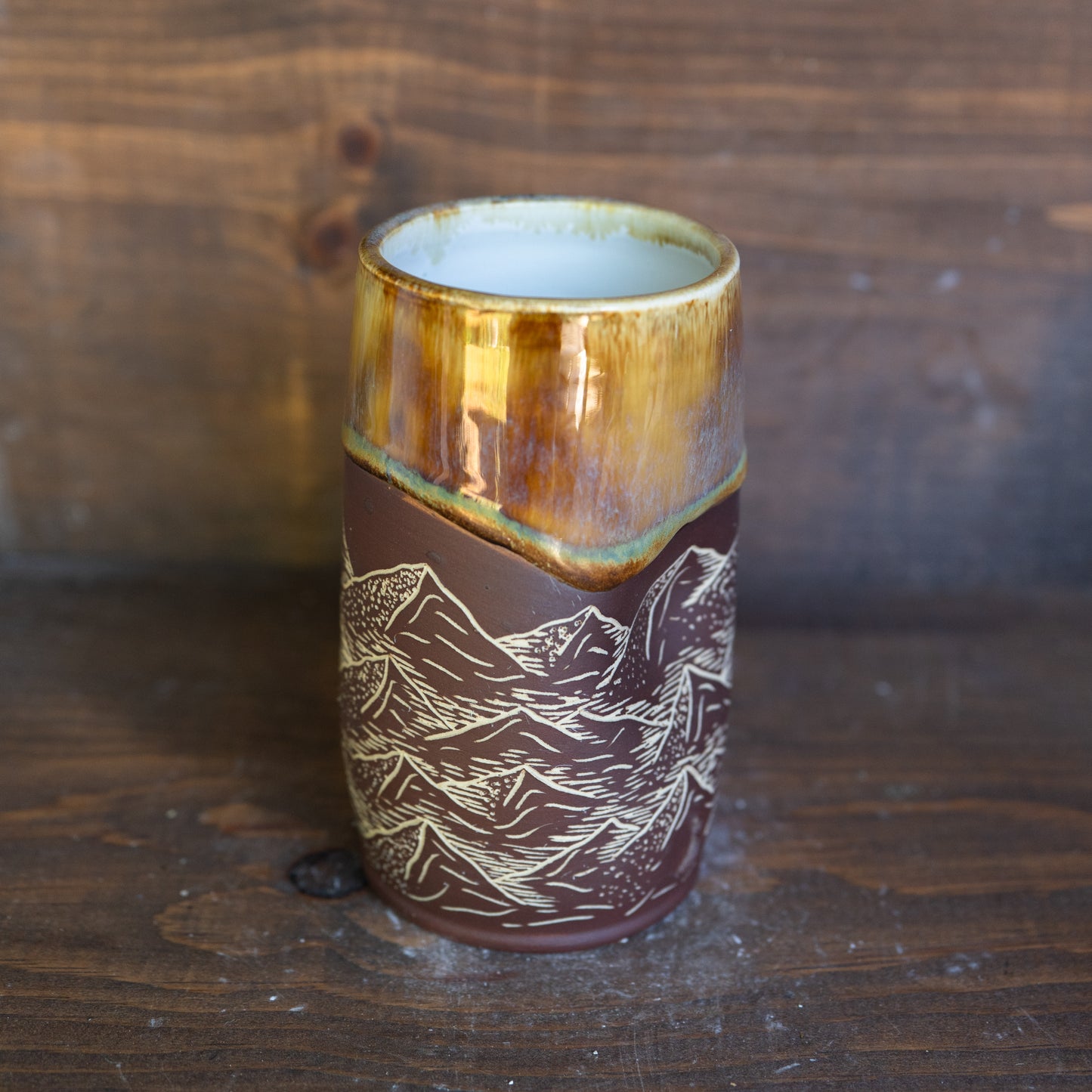 mountain sgraffito thumb tumbler