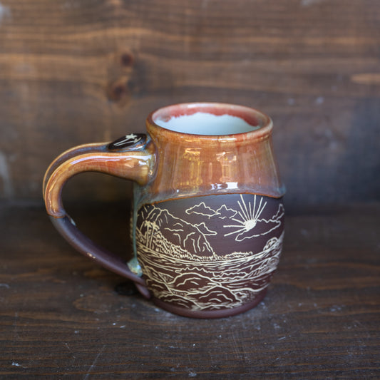 island coastline sgraffito mug