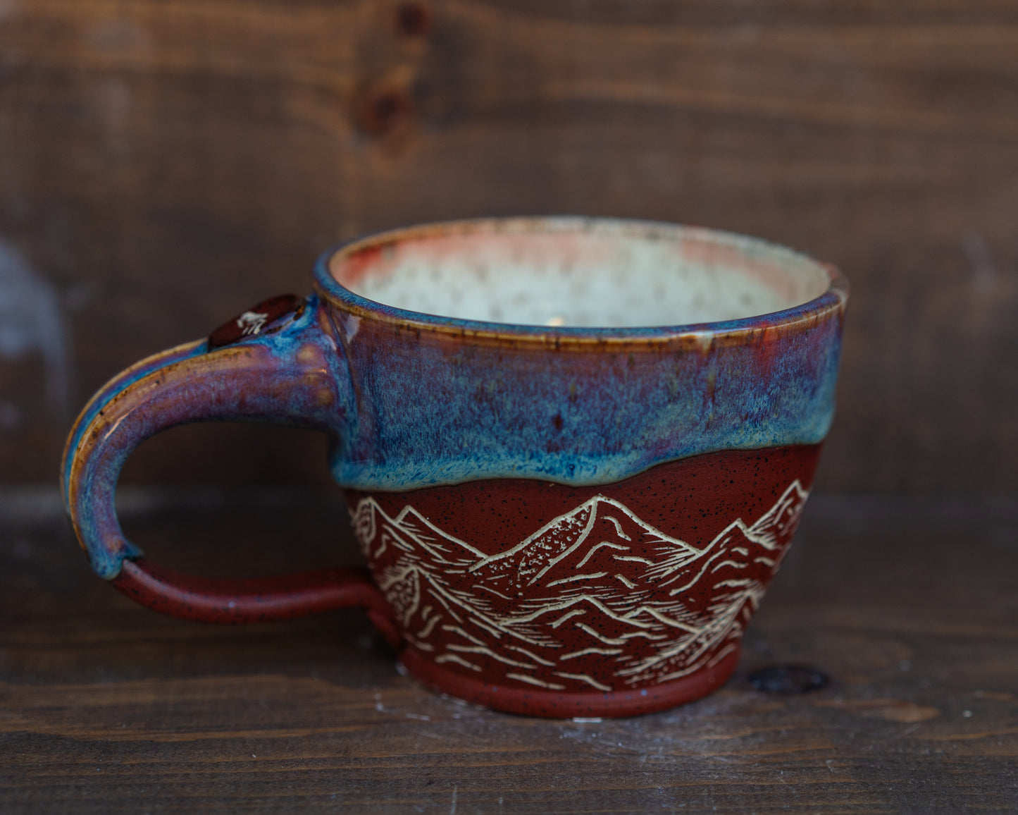 mountain sgraffito latte mug / soup bowl *SHIPS JANUARY 13th*