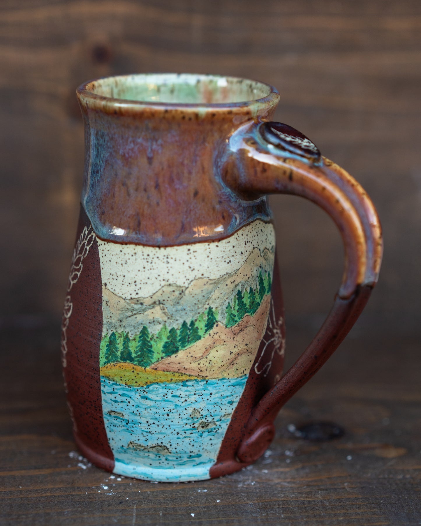 mountain lake sketchbook mug