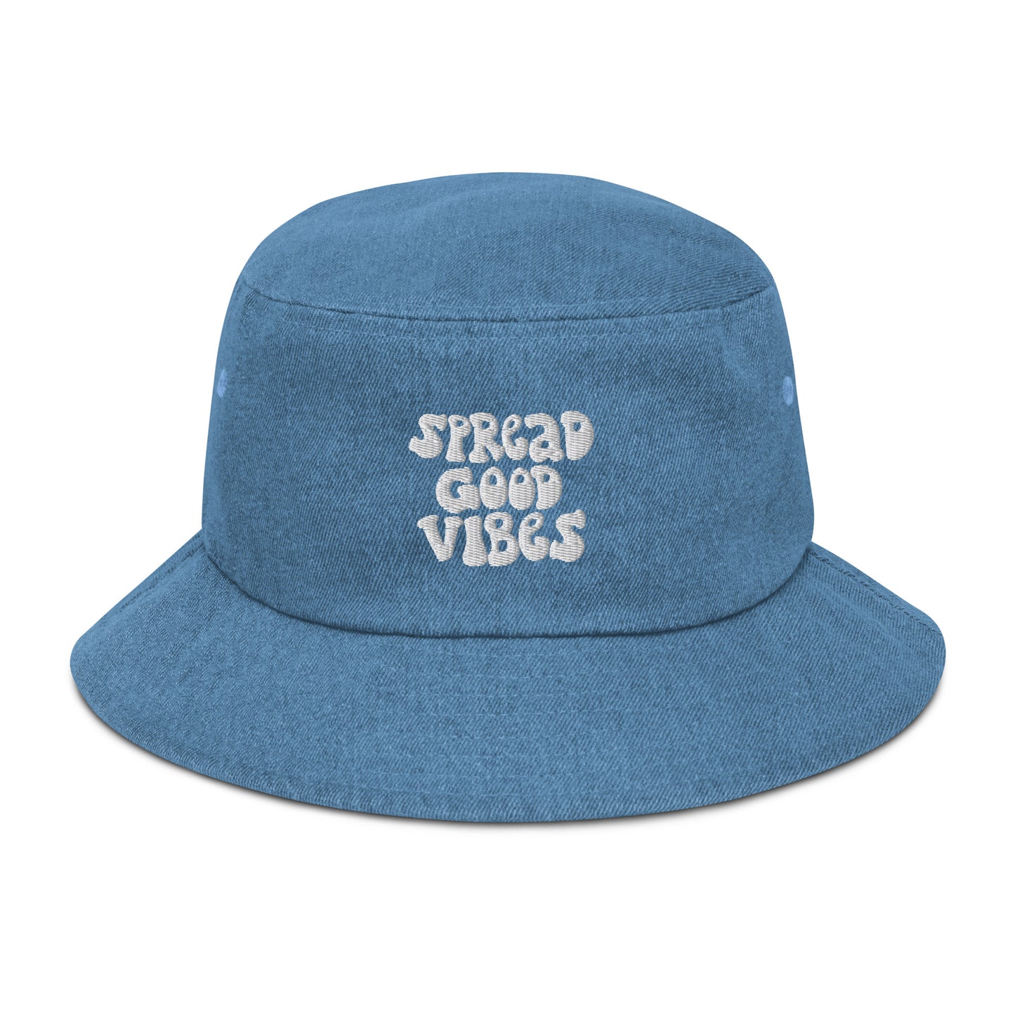 spread good vibes denim bucket hat