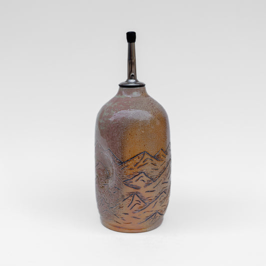 soda-fired mishima oil bottle/soap dispenser