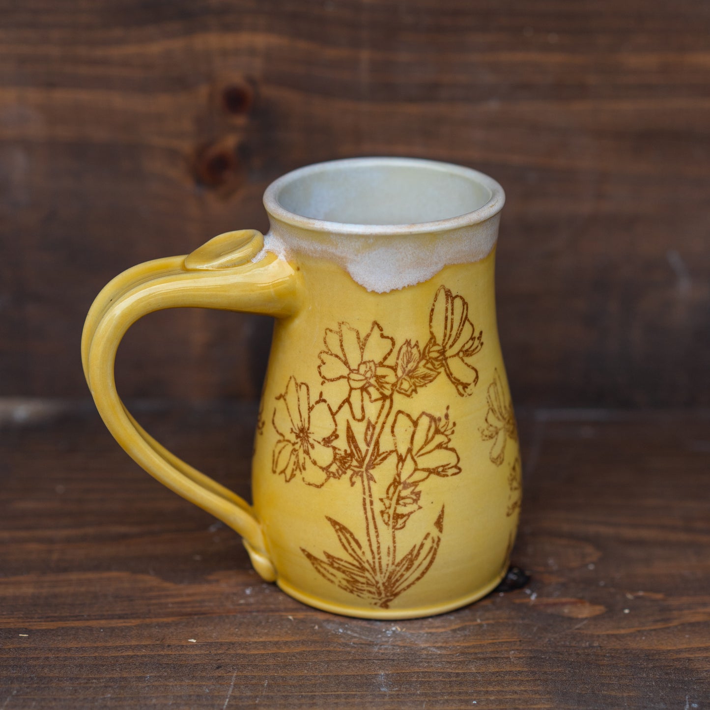 wildflower mug in sunflower yellow