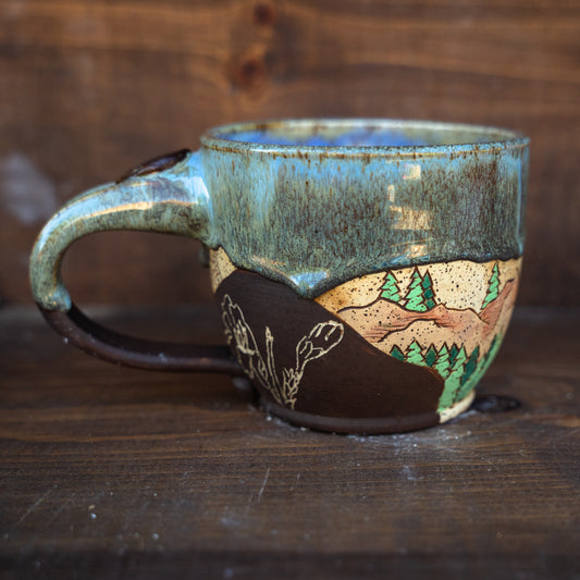 painted wildflower ridgeline latte mug