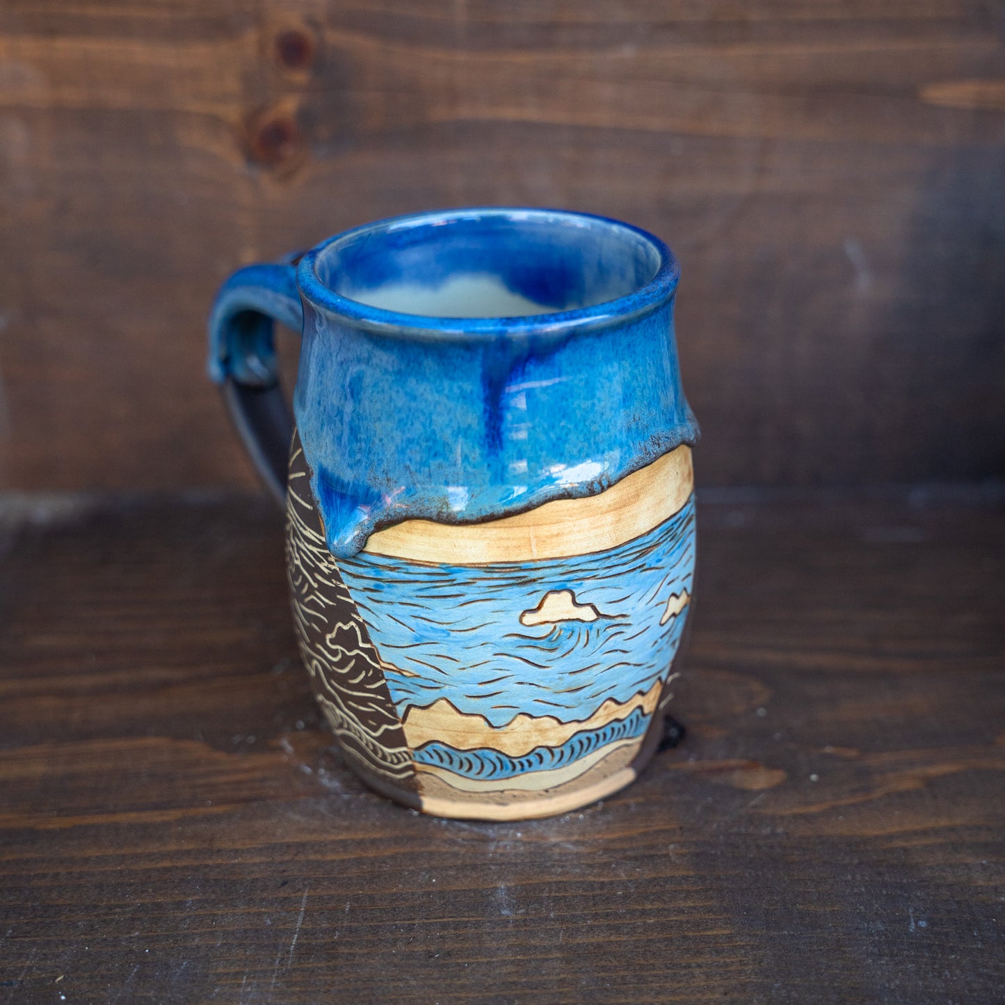 painted wildflower ocean mug