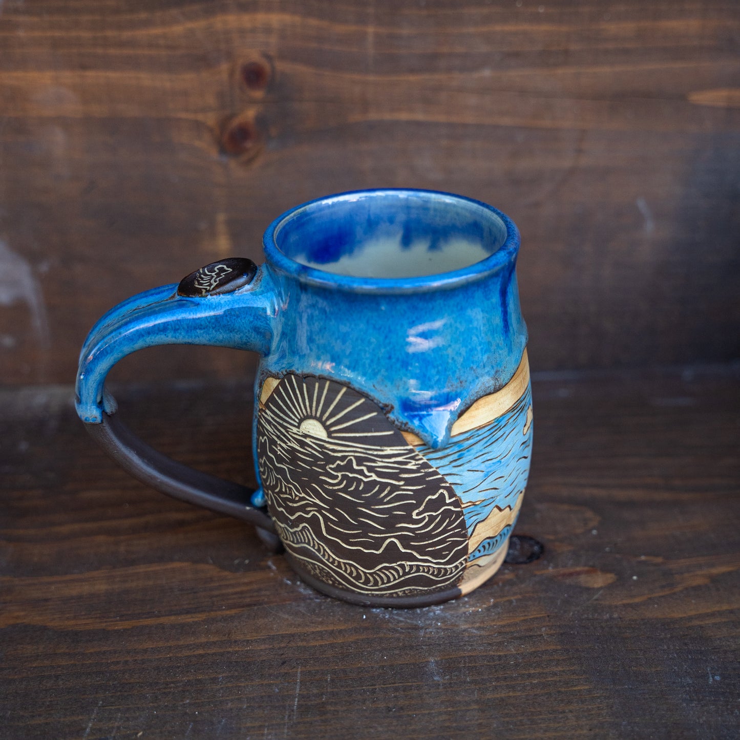painted wildflower ocean mug