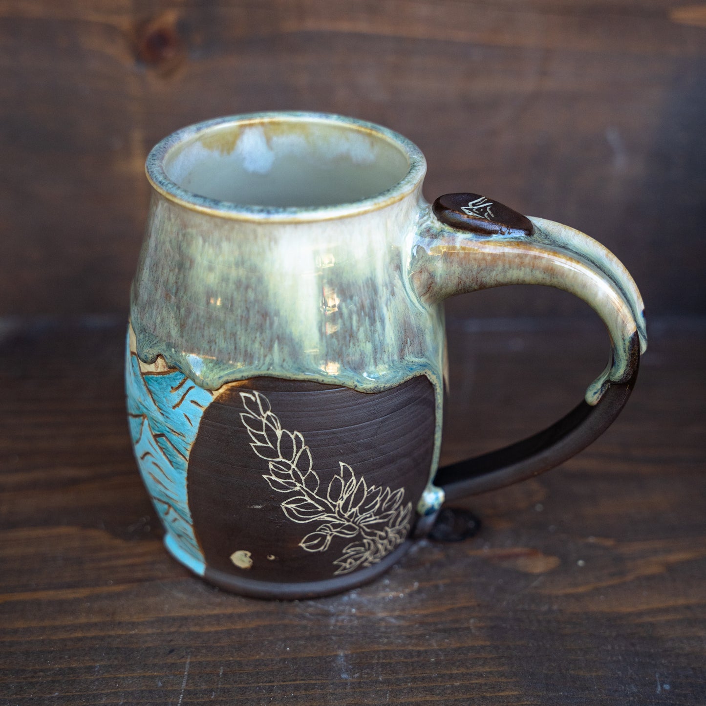 painted wildflower mountain mug