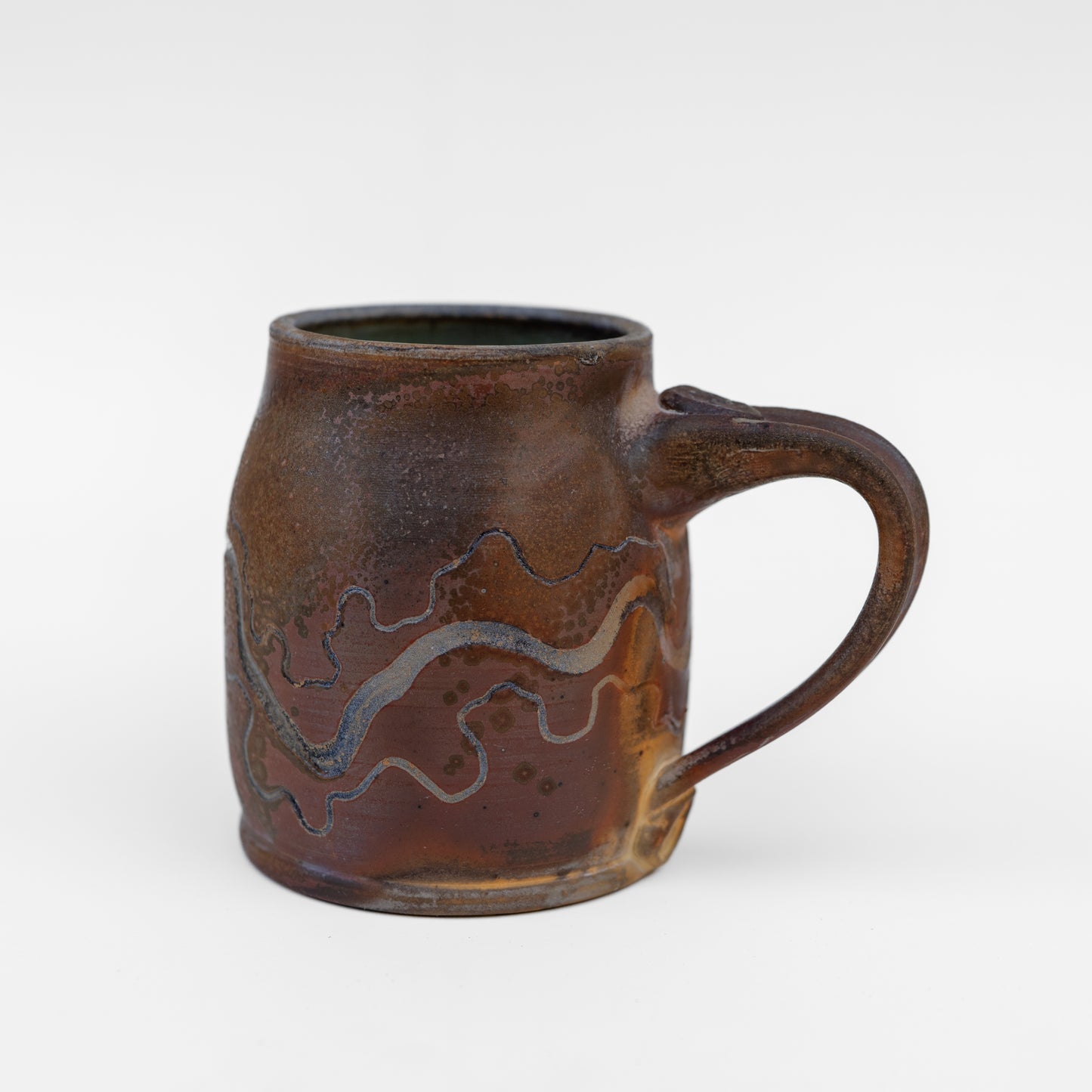 wood-fired sgraffito mug