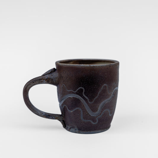 wood-fired sgraffito latte mug