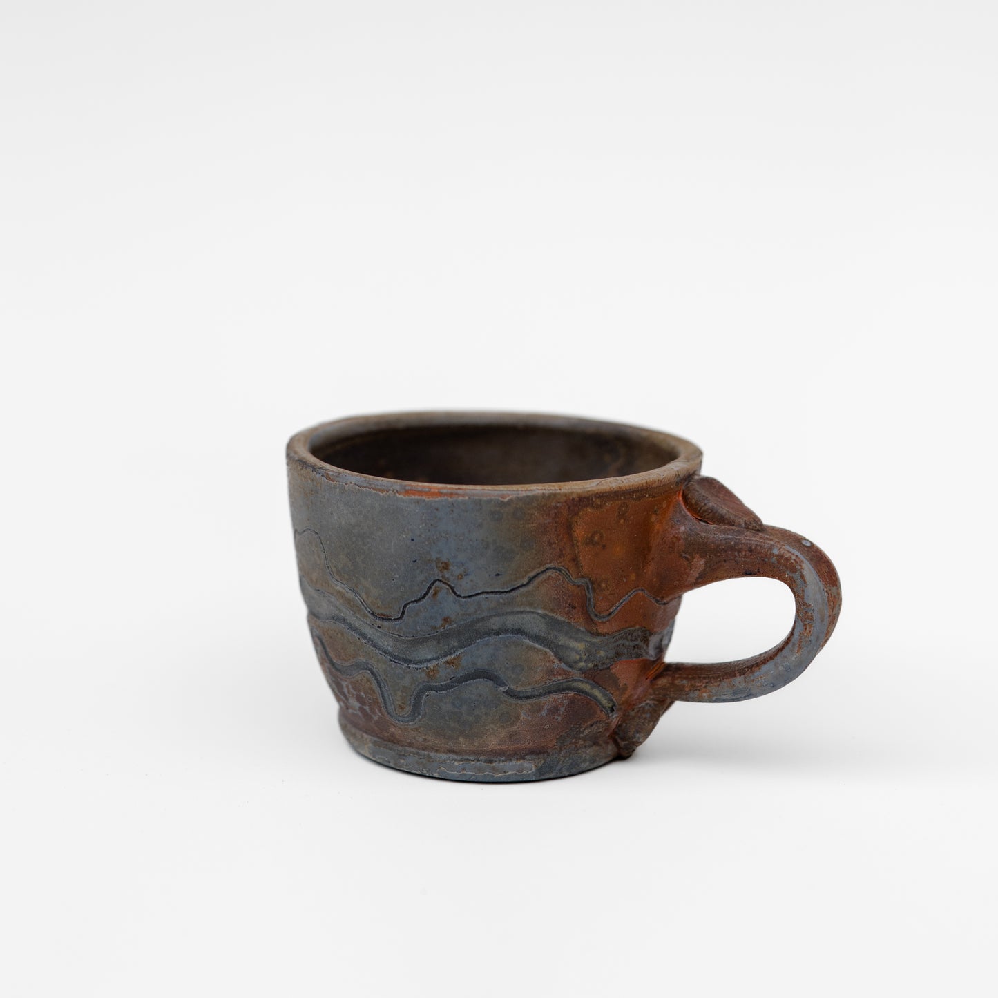 wood-fired sgraffito espresso mug