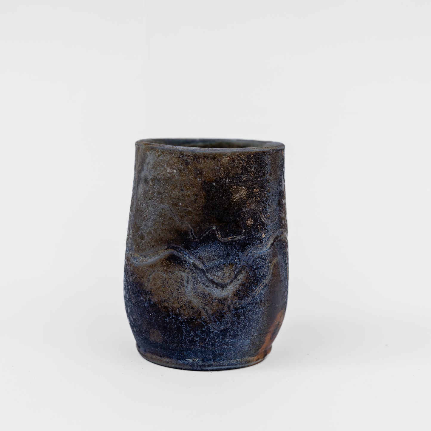 wood-fired sgraffito thumb tumbler