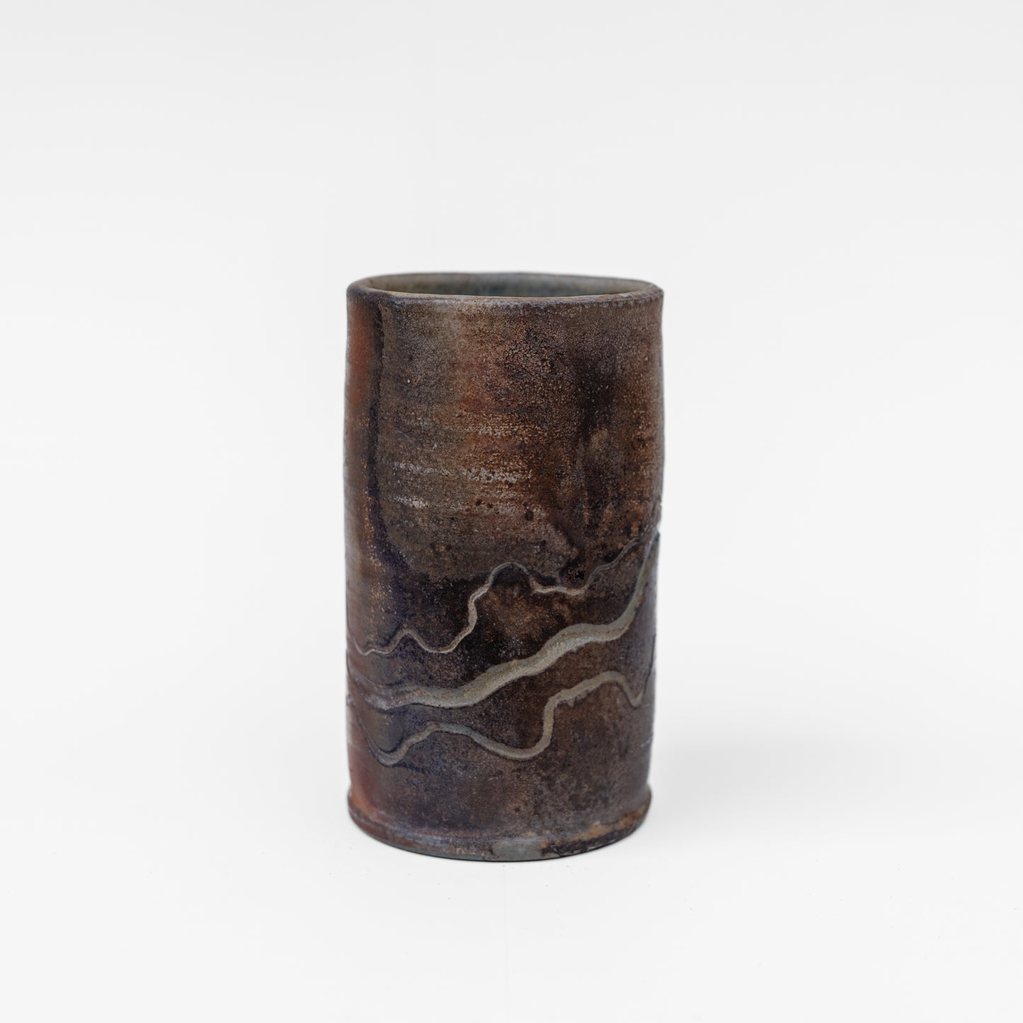 wood-fired sgraffito tall thumb tumbler