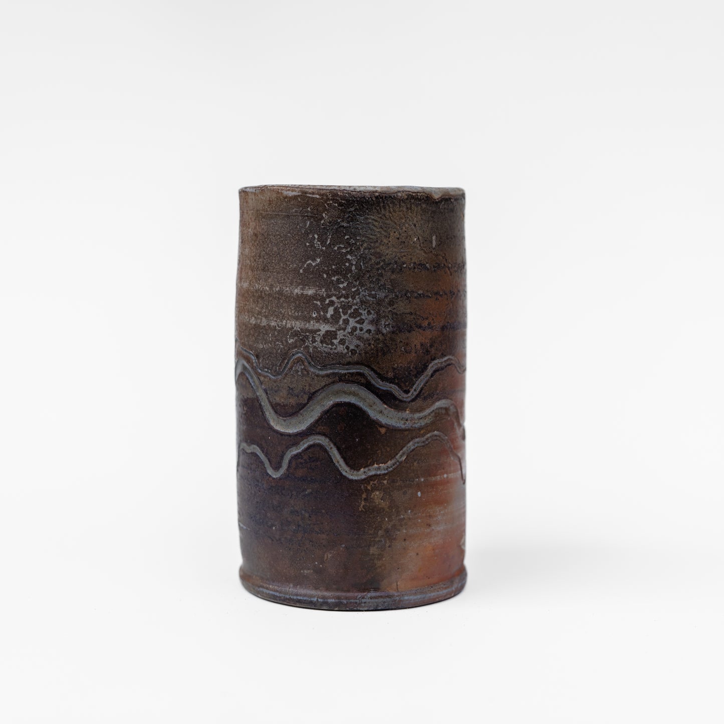 wood-fired sgraffito tall thumb tumbler