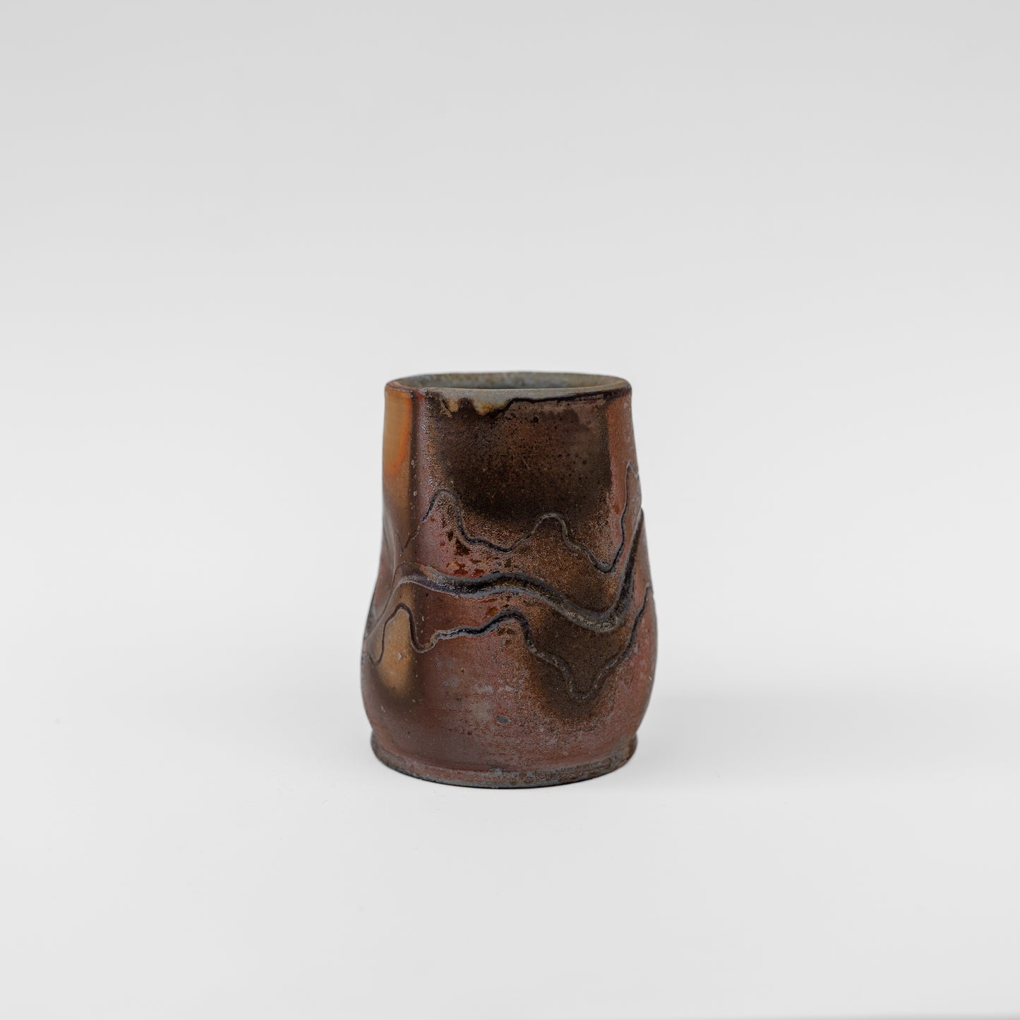 wood-fired sgraffito thumb tumbler