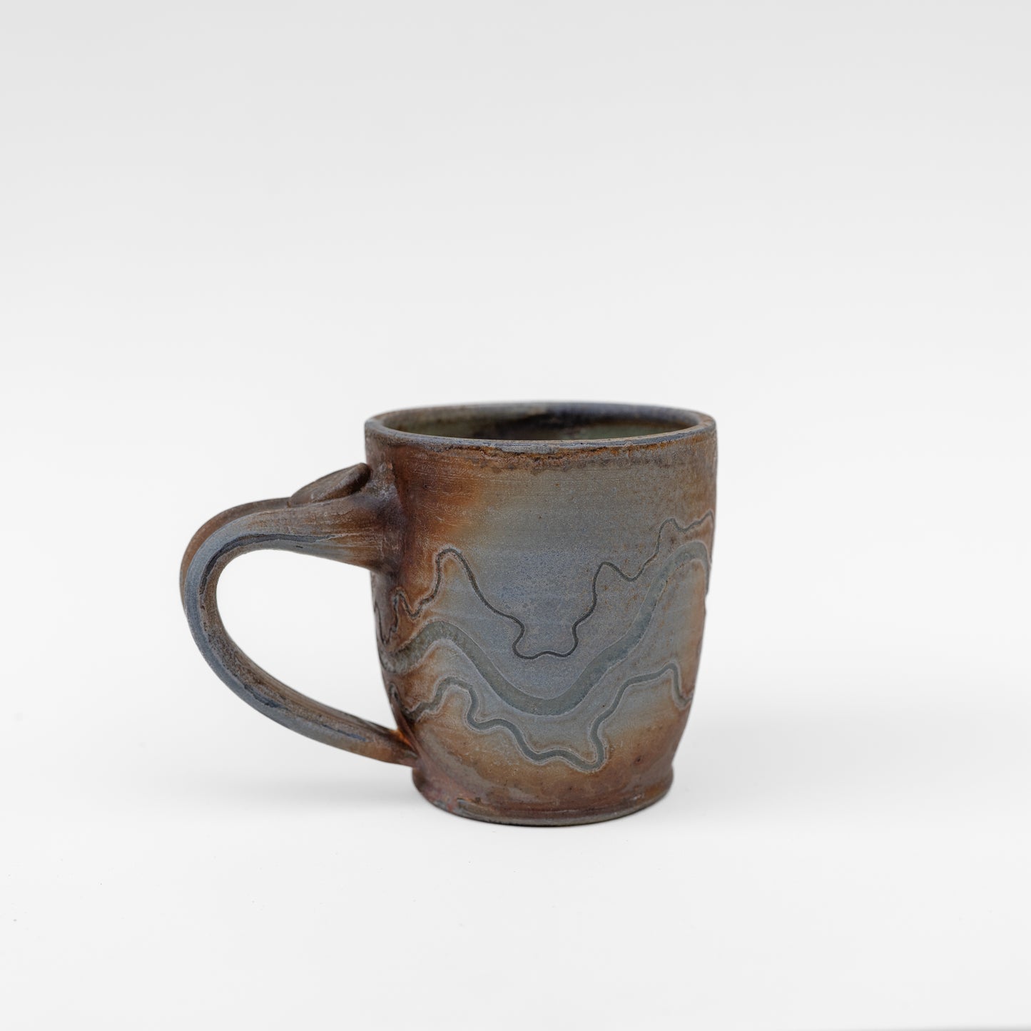 wood-fired sgraffito latte mug