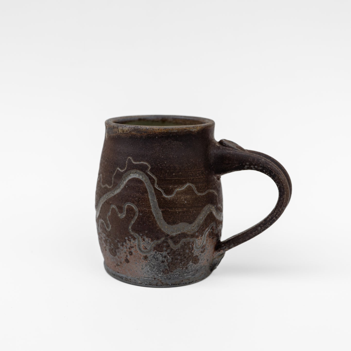 wood-fired sgraffito round mug