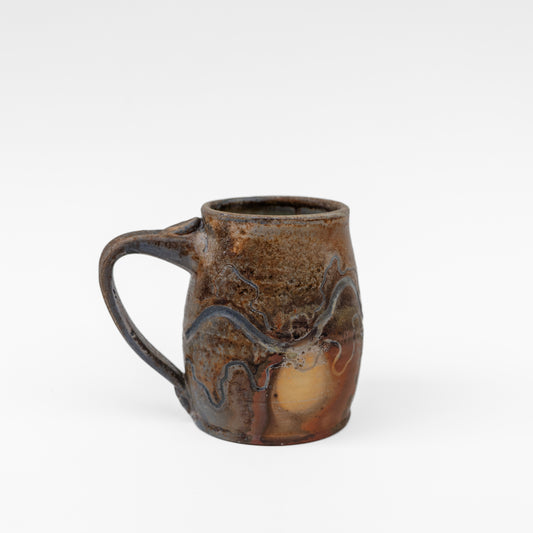 wood-fired sgraffito round mug