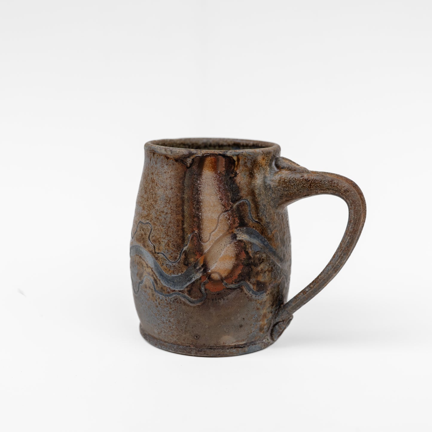 wood-fired sgraffito round mug