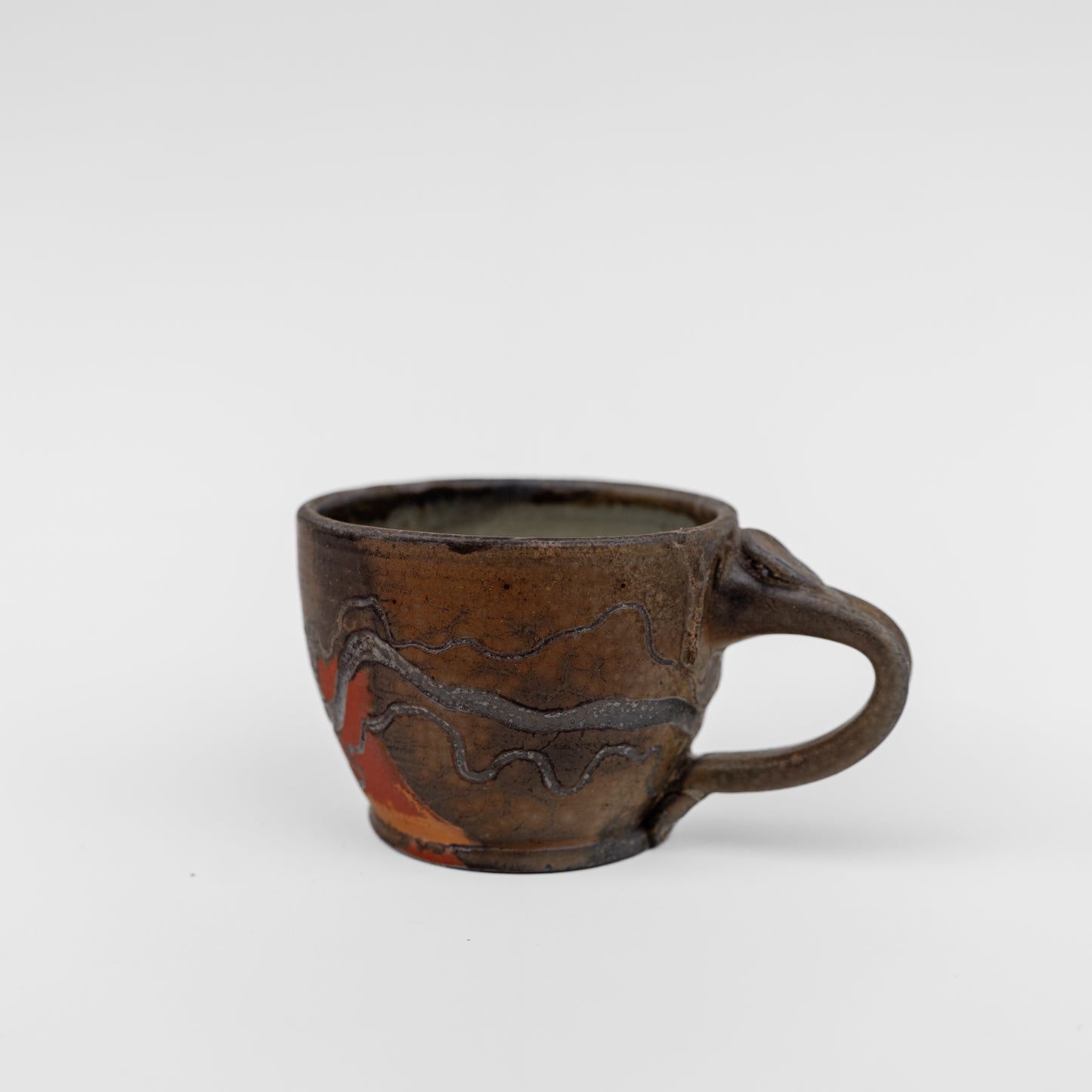 wood-fired sgraffito espresso mug