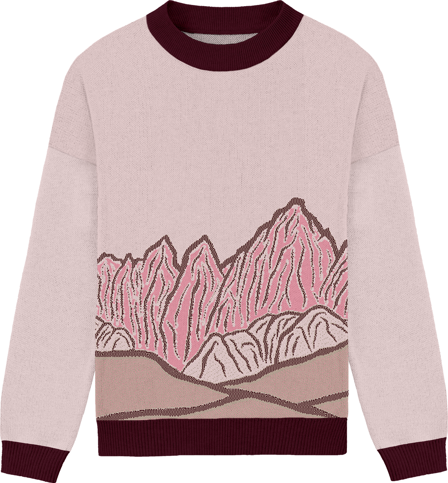 mt. whitney crewneck knit sweater - alpenglow