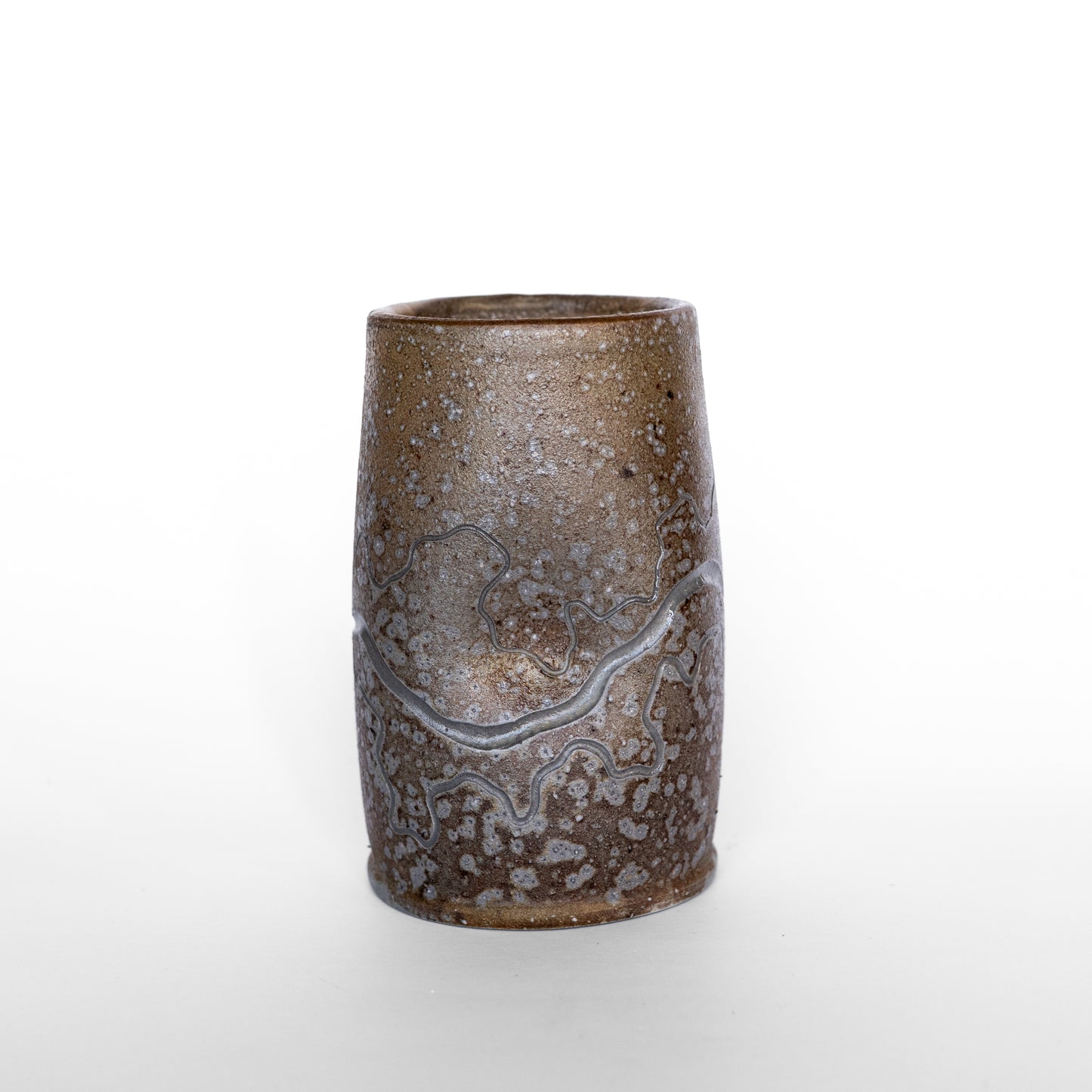 wood-fired sgraffito tall thumb tumbler