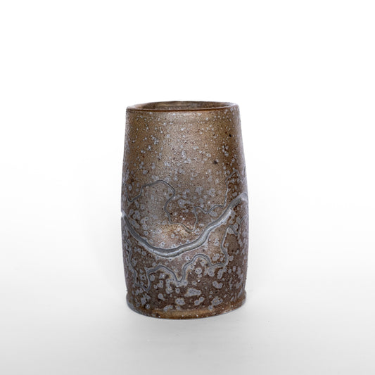 wood-fired sgraffito tall thumb tumbler