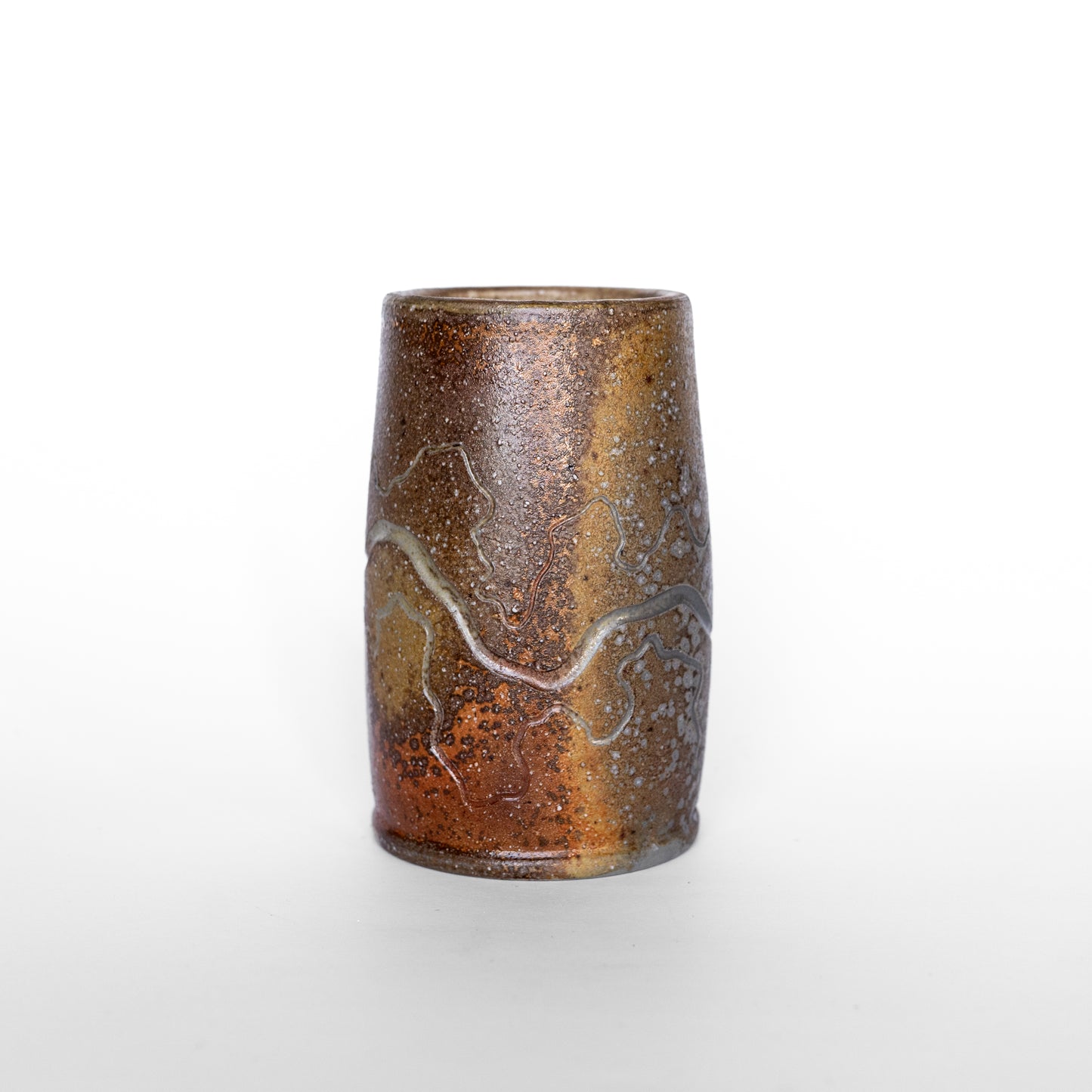 wood-fired sgraffito tall thumb tumbler