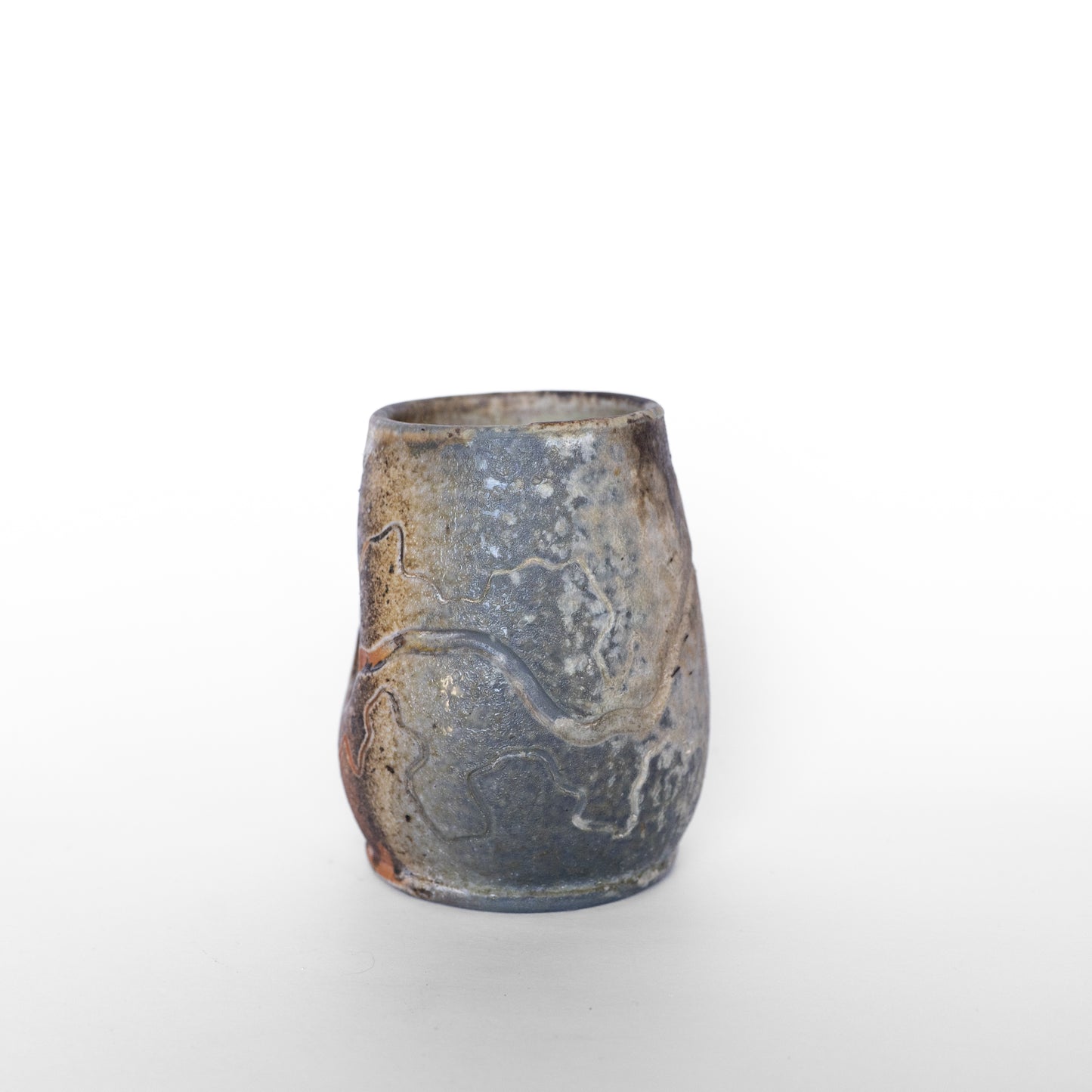 wood-fired sgraffito thumb tumbler