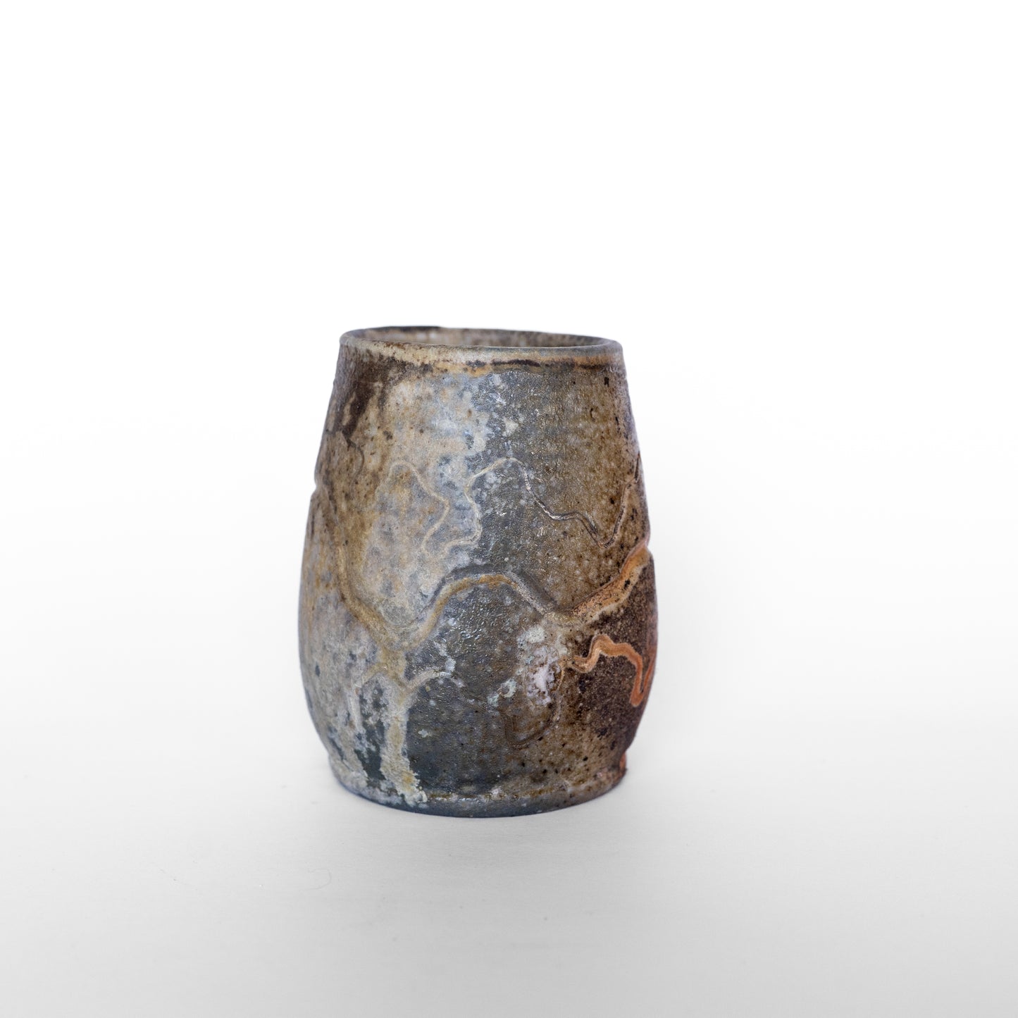 wood-fired sgraffito thumb tumbler