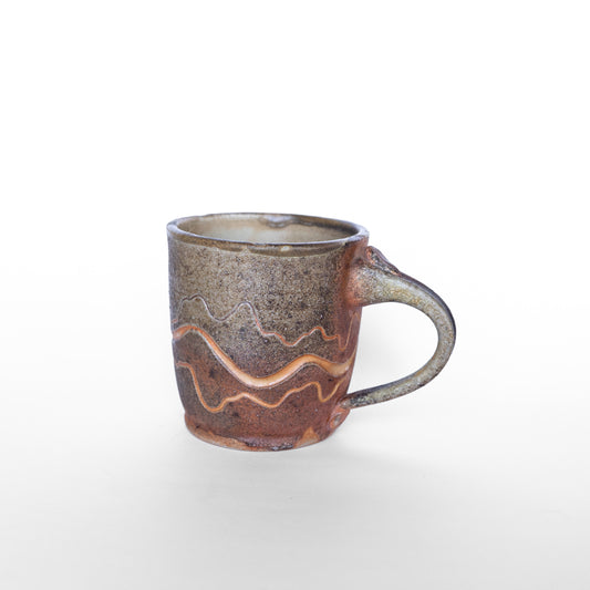 wood-fired sgraffito latte mug