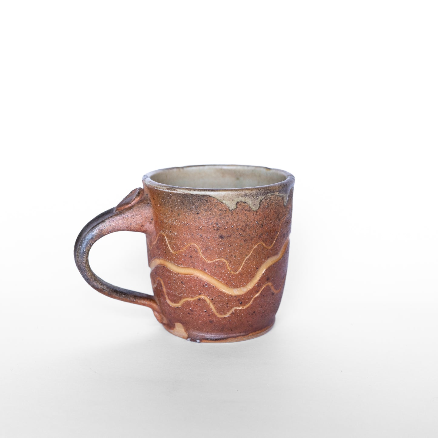 wood-fired sgraffito latte mug