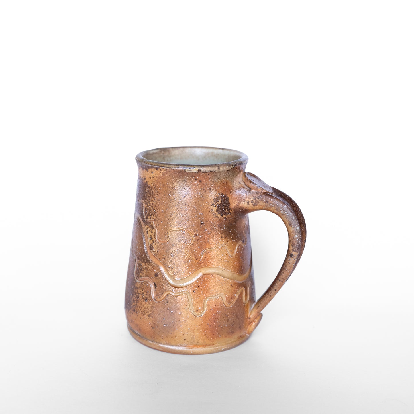 wood-fired sgraffito stein mug