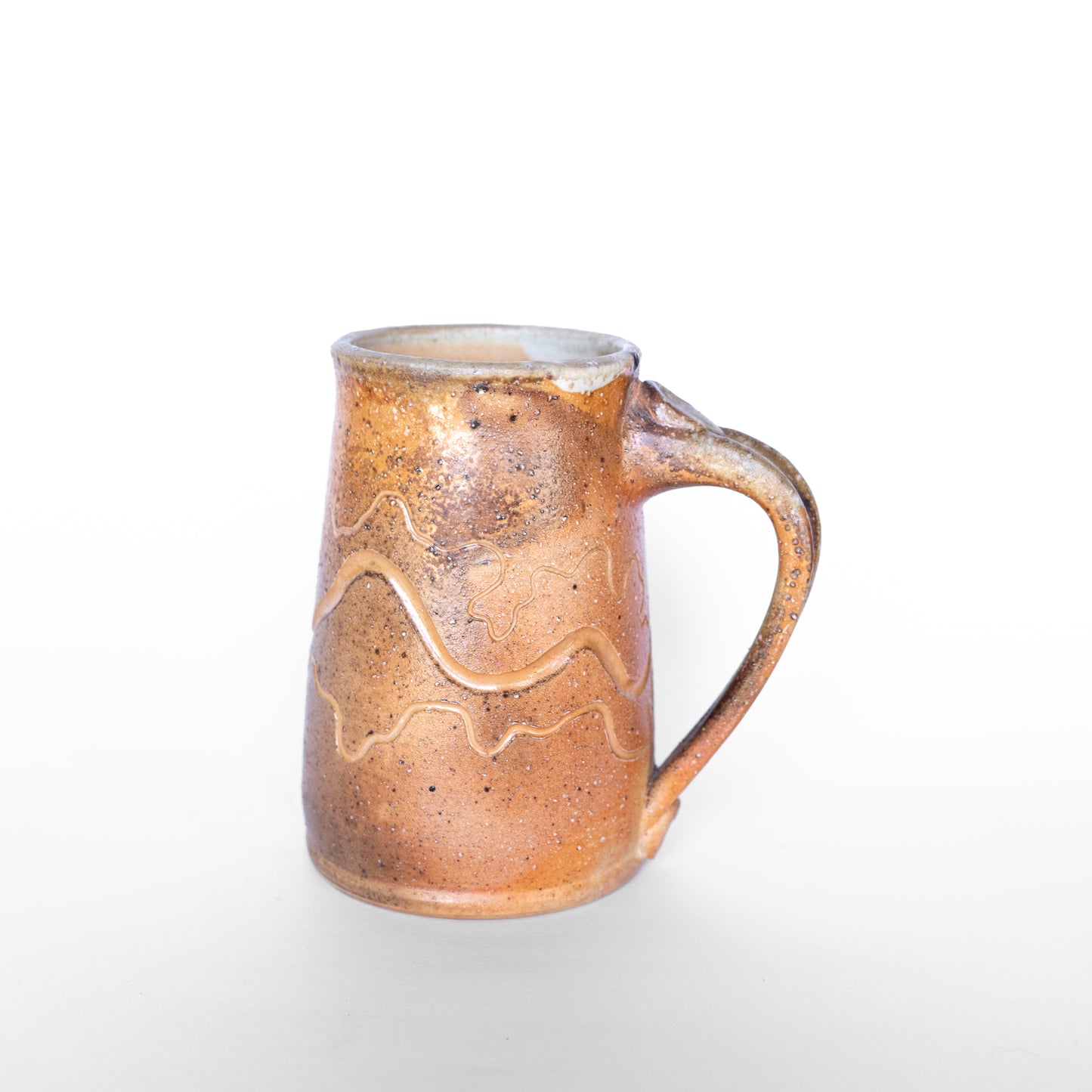 wood-fired sgraffito stein mug
