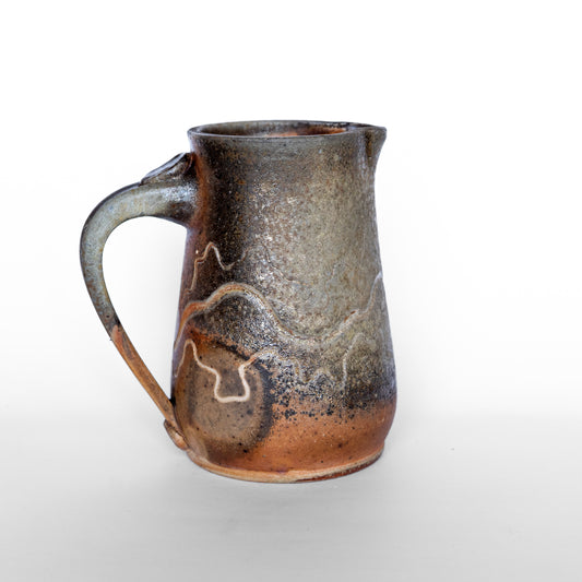 wood-fired sgraffito pitcher