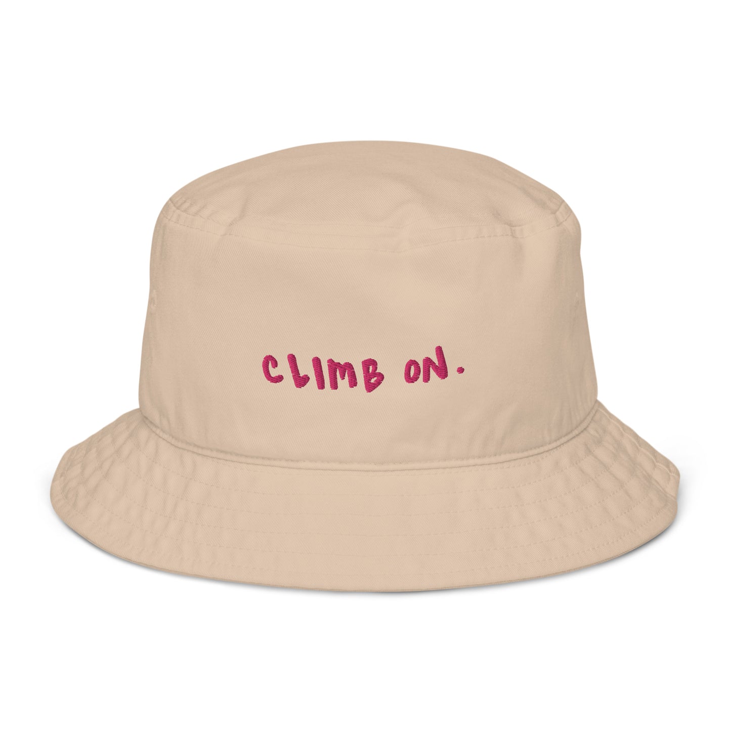climb on organic cotton bucket hat - pink