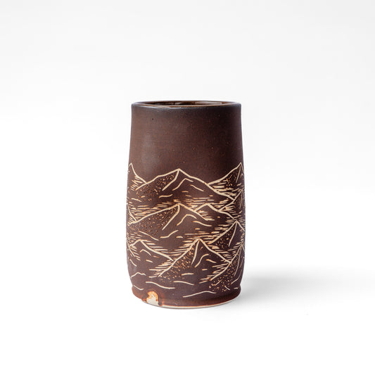 mountain sgraffito tumbler