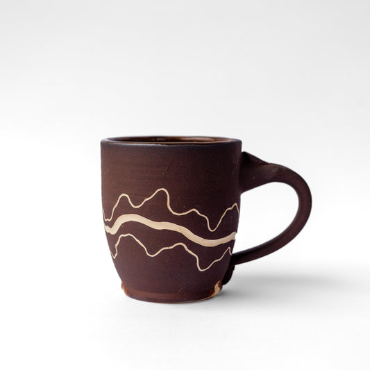 landscape sgraffito latte mug
