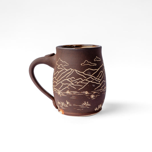 mesa mountain sgraffito mug