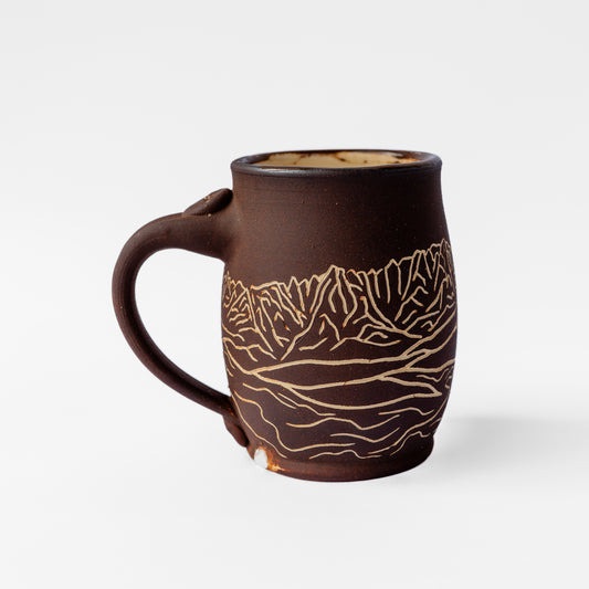 mountain pass sgraffito mug