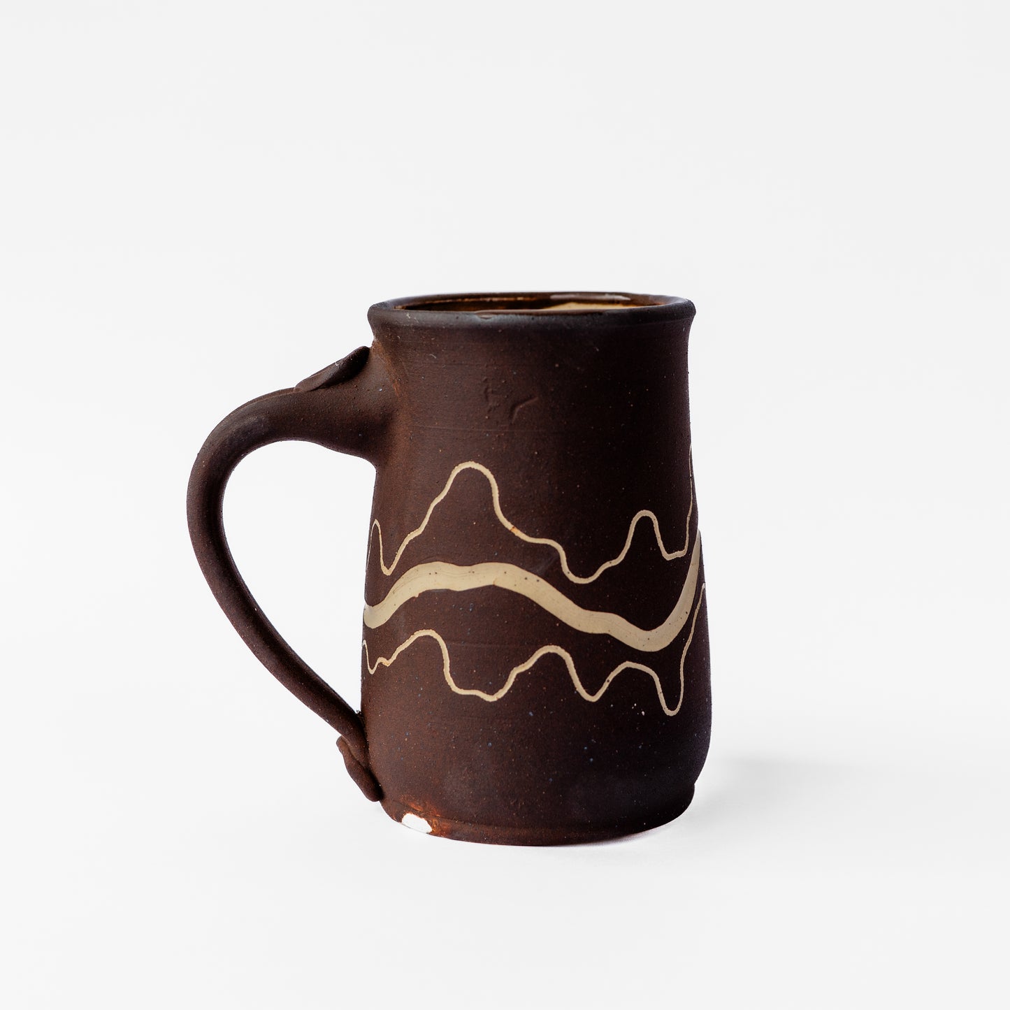 landscape sgraffito stein mug