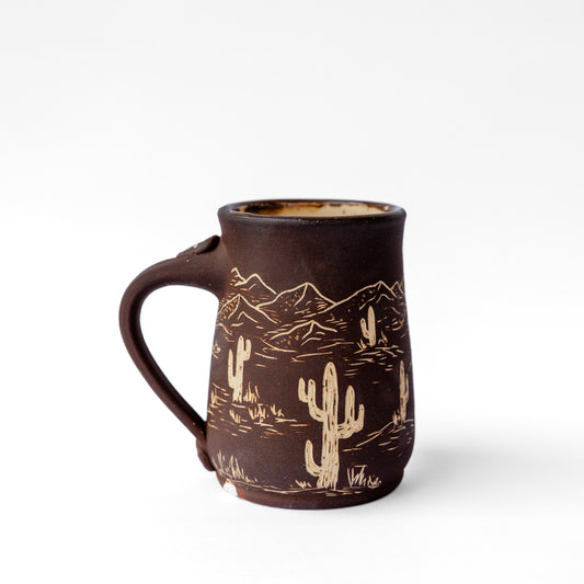 saguaro sgraffito mug