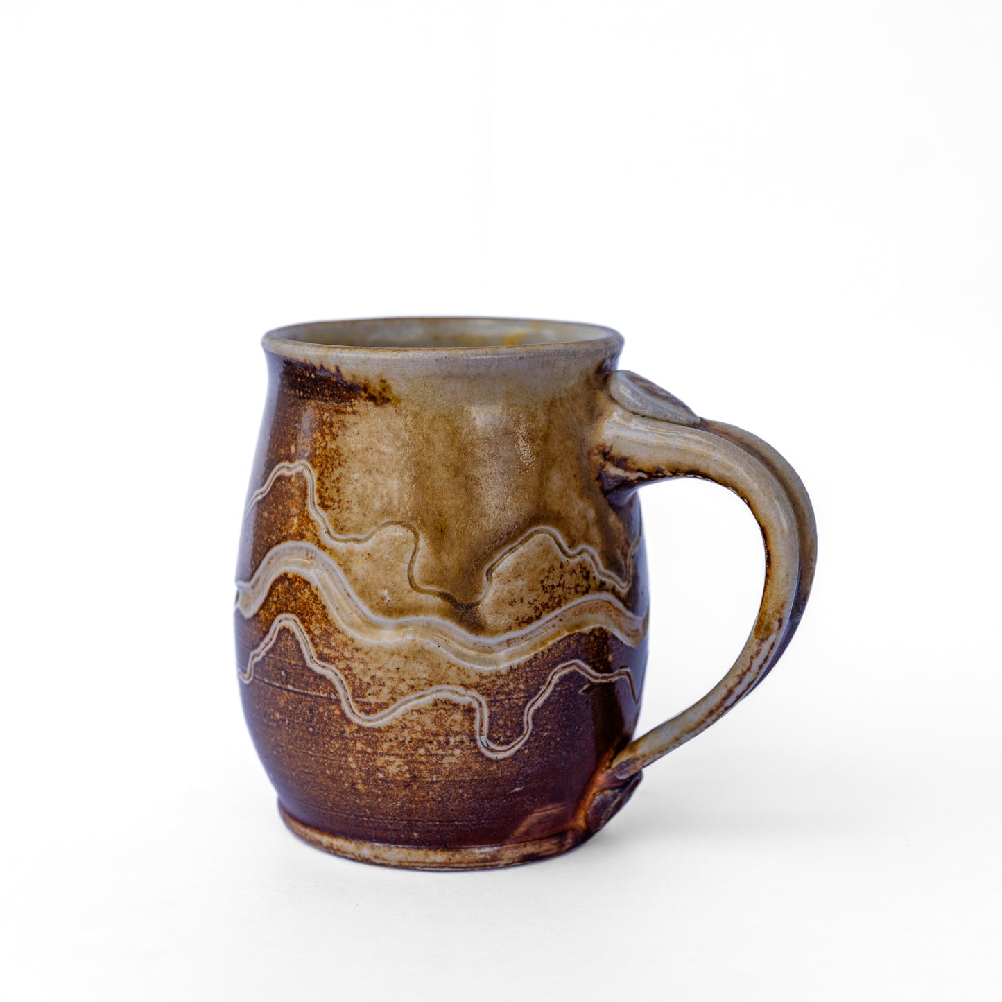 wood-fired sgraffito round mug