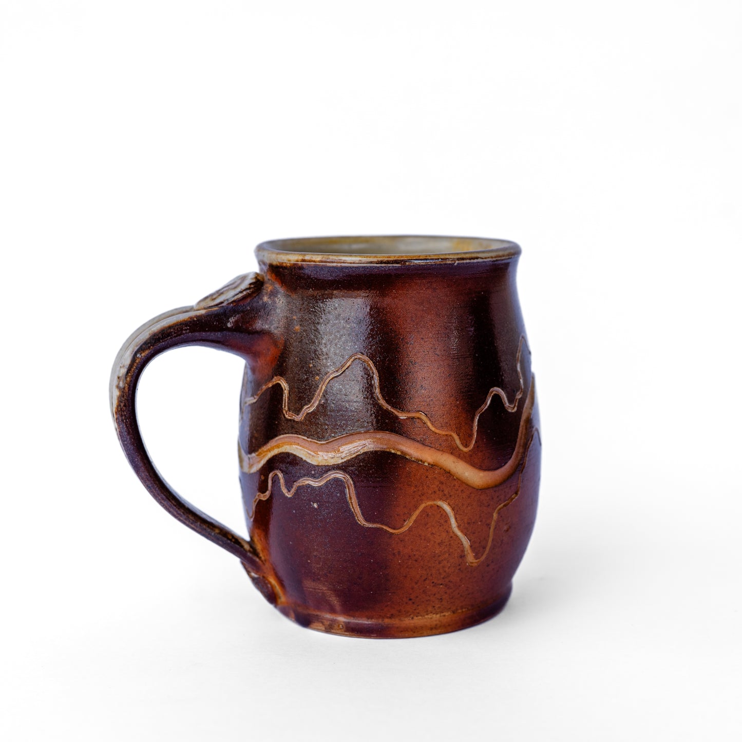 wood-fired sgraffito round mug