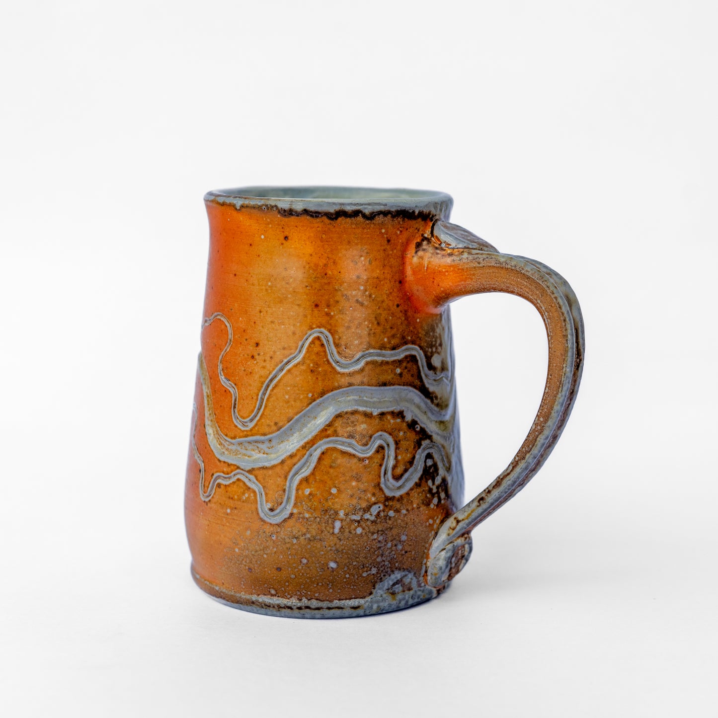 wood-fired sgraffito stein mug