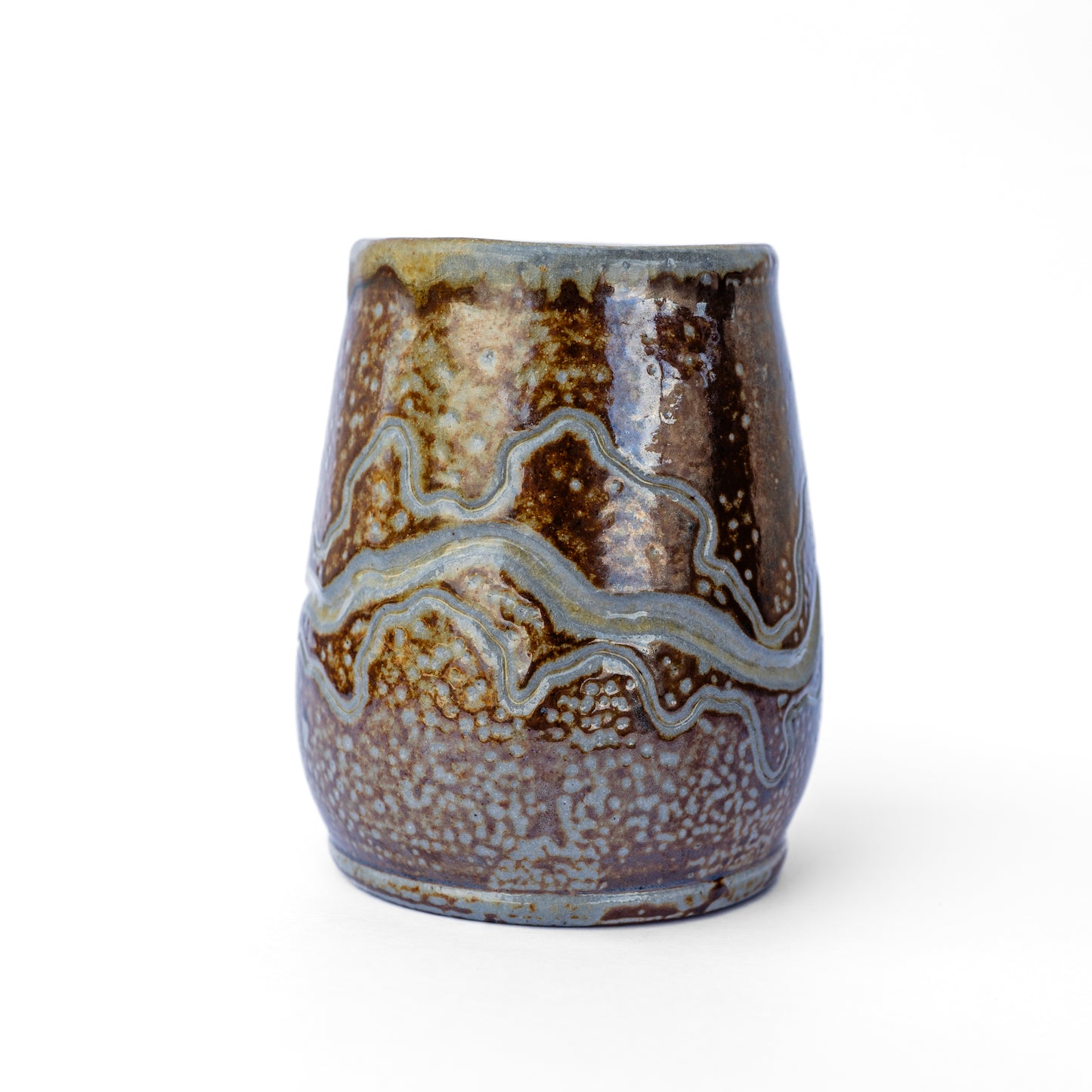 wood-fired sgraffito thumb tumbler