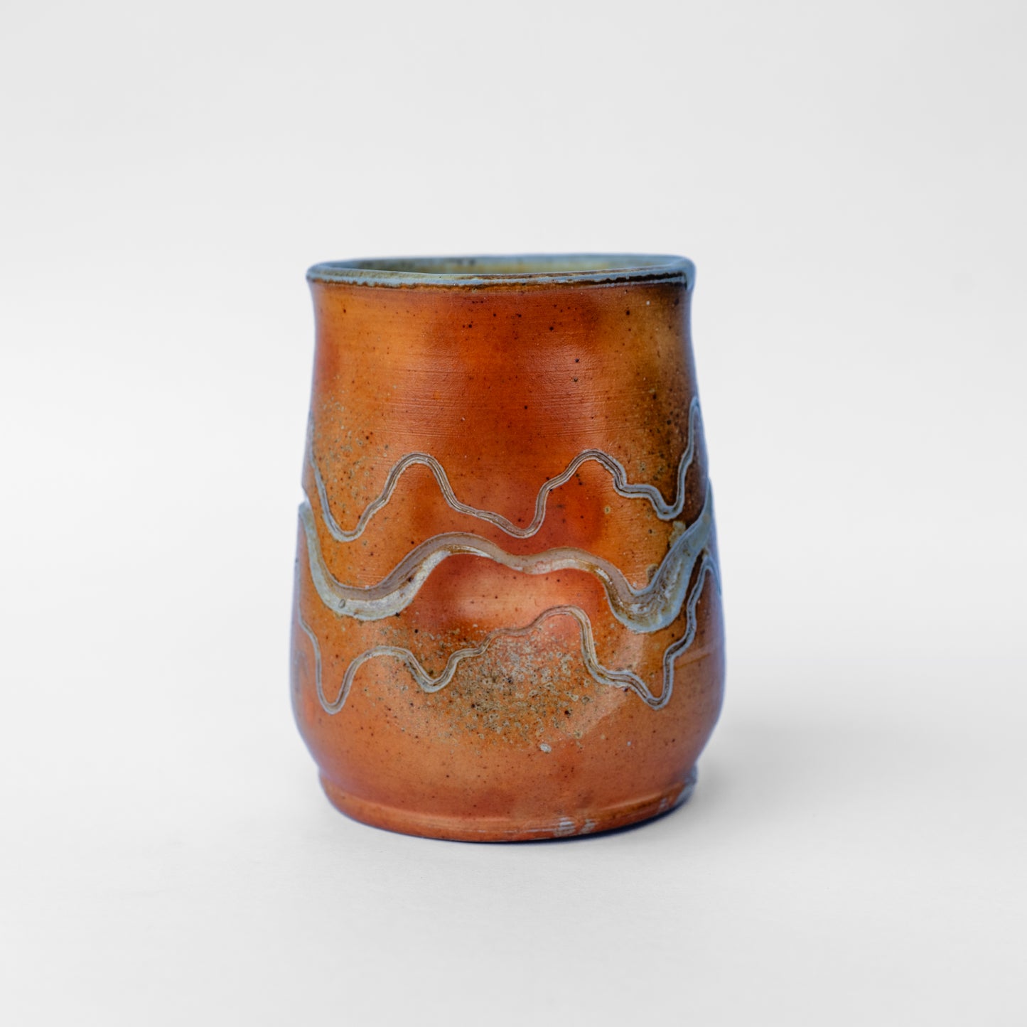 wood-fired sgraffito thumb tumbler
